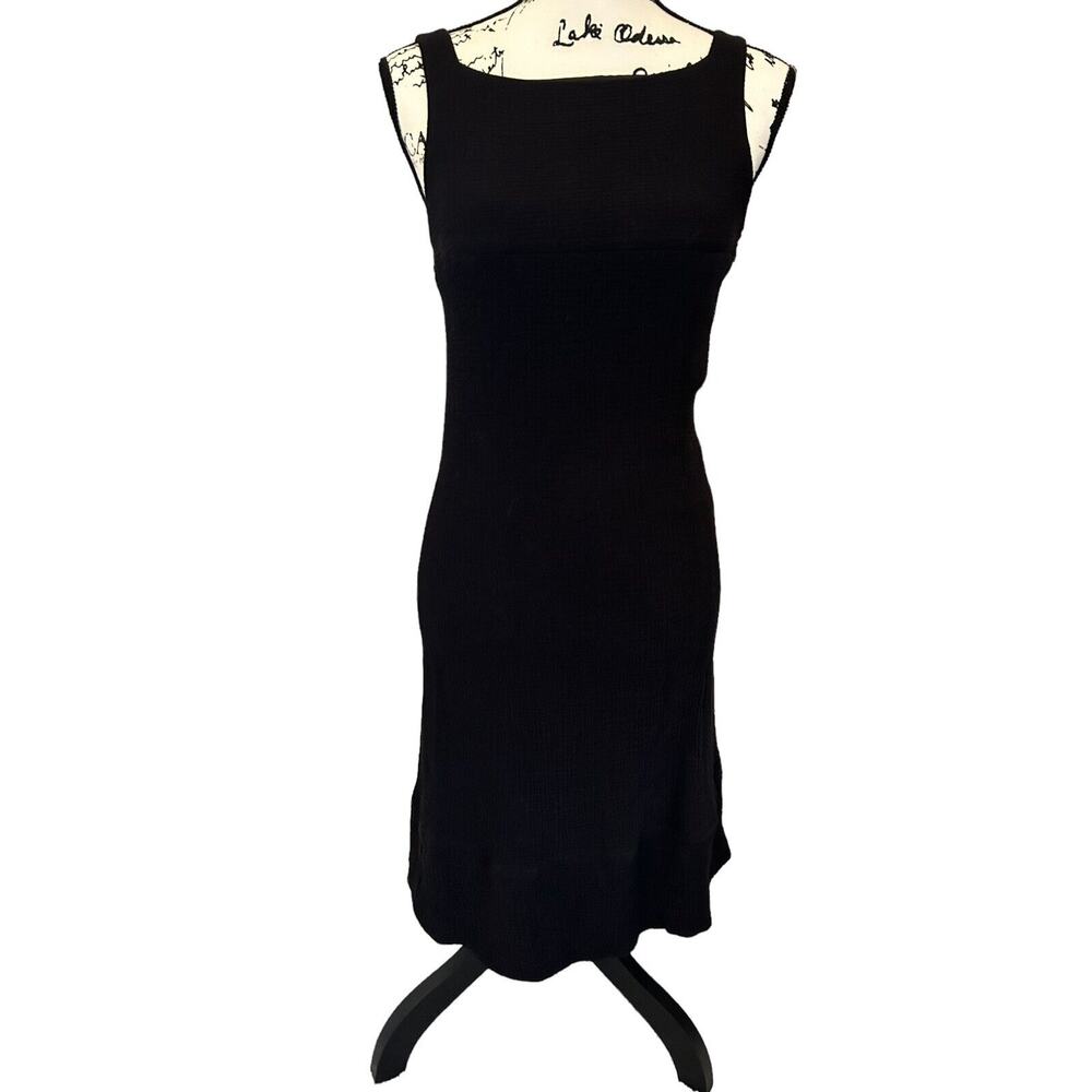 Armani Collezioni Antinea Dress Womens Size 4 Black Textured Wool‎ Sheath- Lined